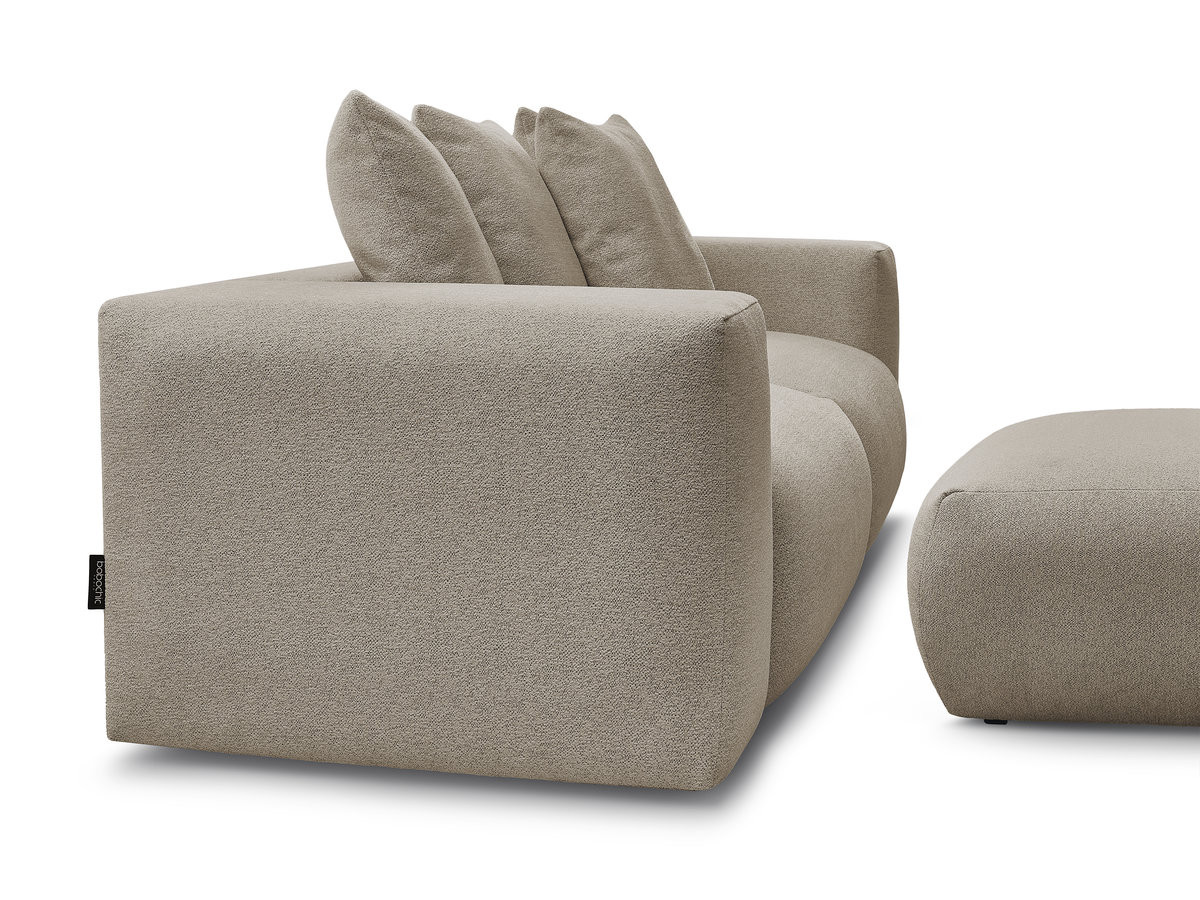 Bobochic Voltaire Sofa 4-Sitzer mit Pouf 248 × 100 cm Melange-Stoff Taupe