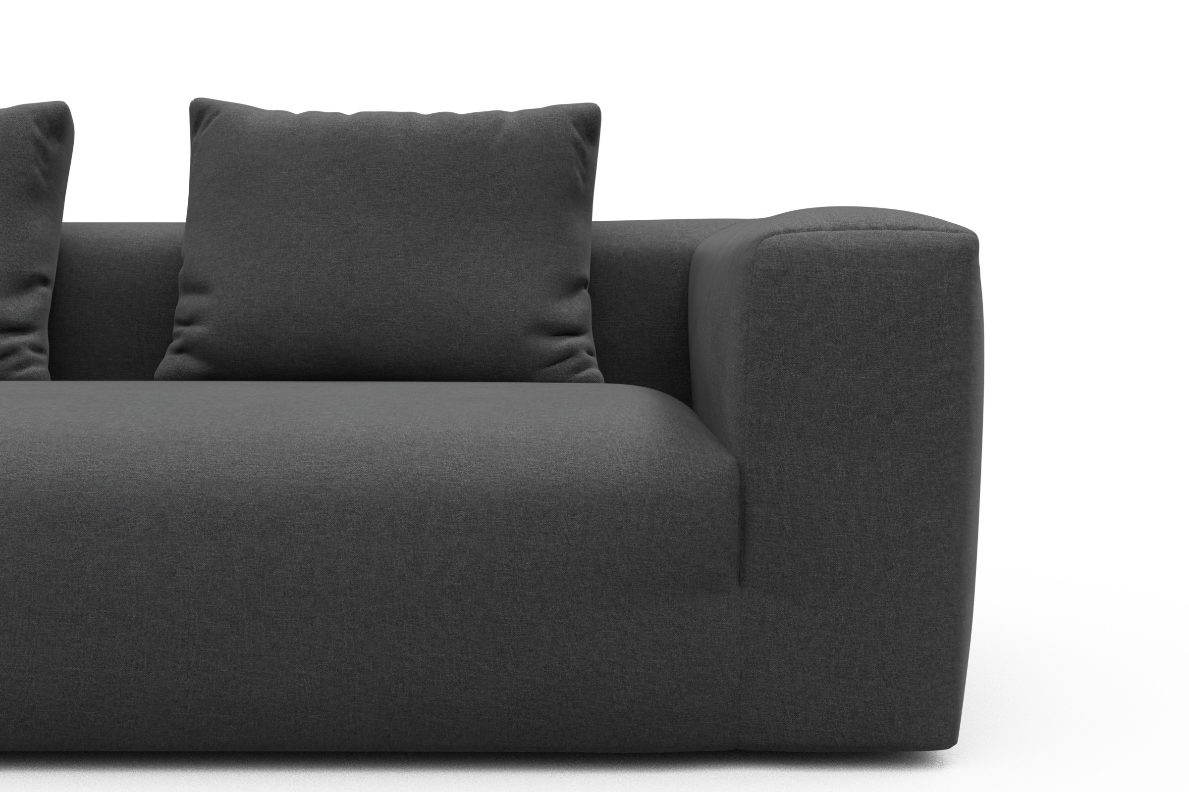 Wohnlandschaft Fred mit 2-Sitzer und Chaiselongue beidseitig Satya-Zinc