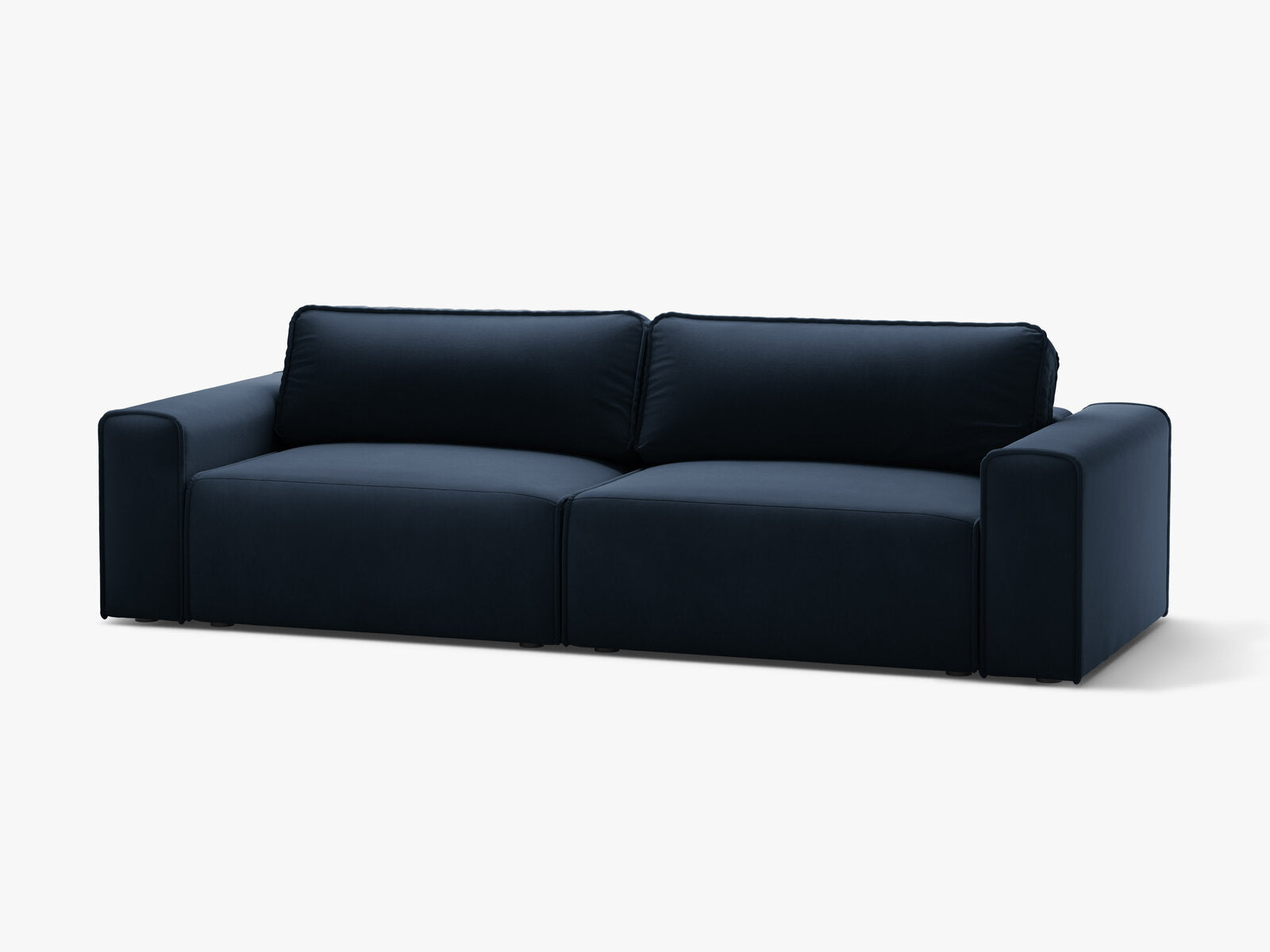 Micadoni Sofa Victor 3-Sitzer mit Schlaffunktion Samt Dunkelblau