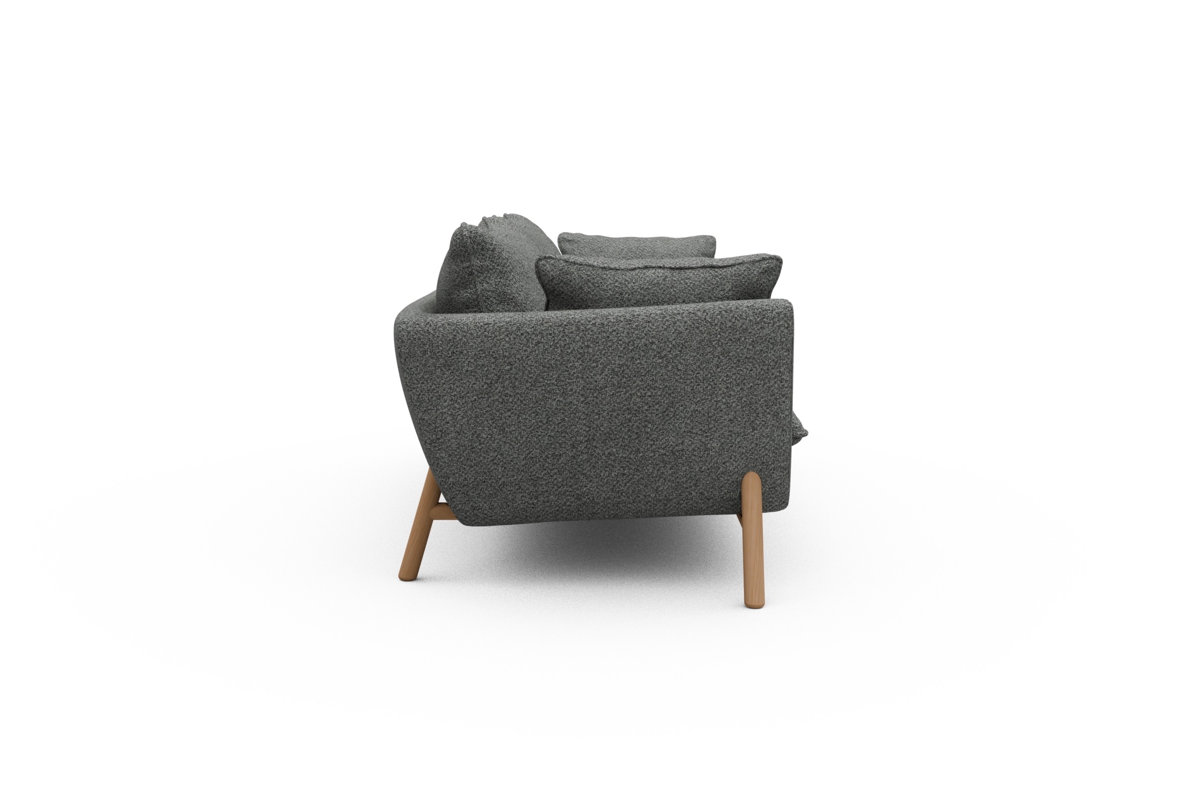 Sofa Emil PREMIUM 3-Sitzer Beinfarbe Eiche Natur Vanora-Warm-Grey
