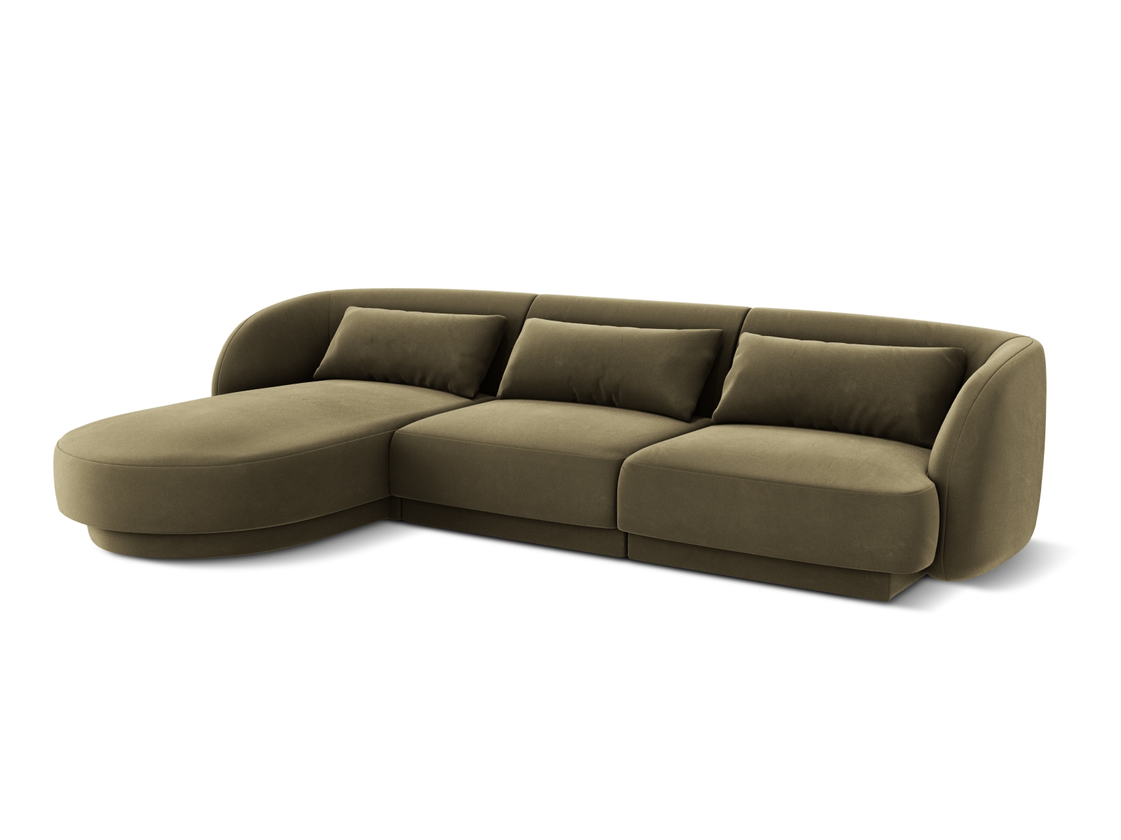 Cosmopolitan Design Ecksofa Tulum 4-Sitzer Samt Bluvel Grün Links