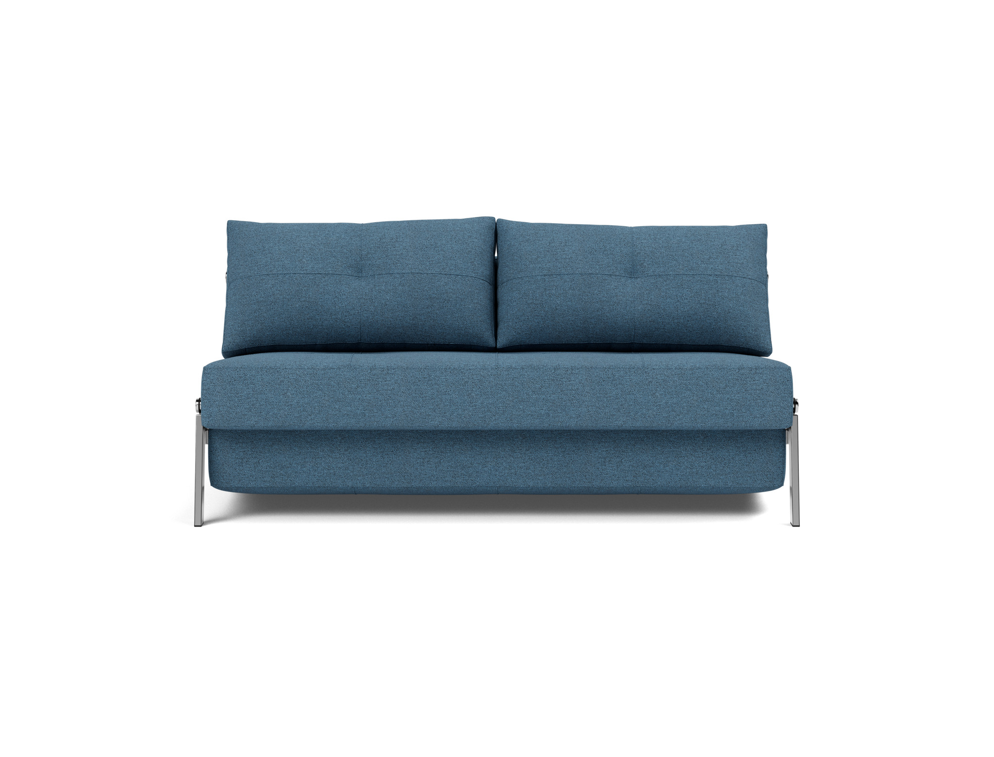 Schlafsofa Cubed 160 Strukturierter Stoff Weda 302-Weda-Blue Beine Chrom