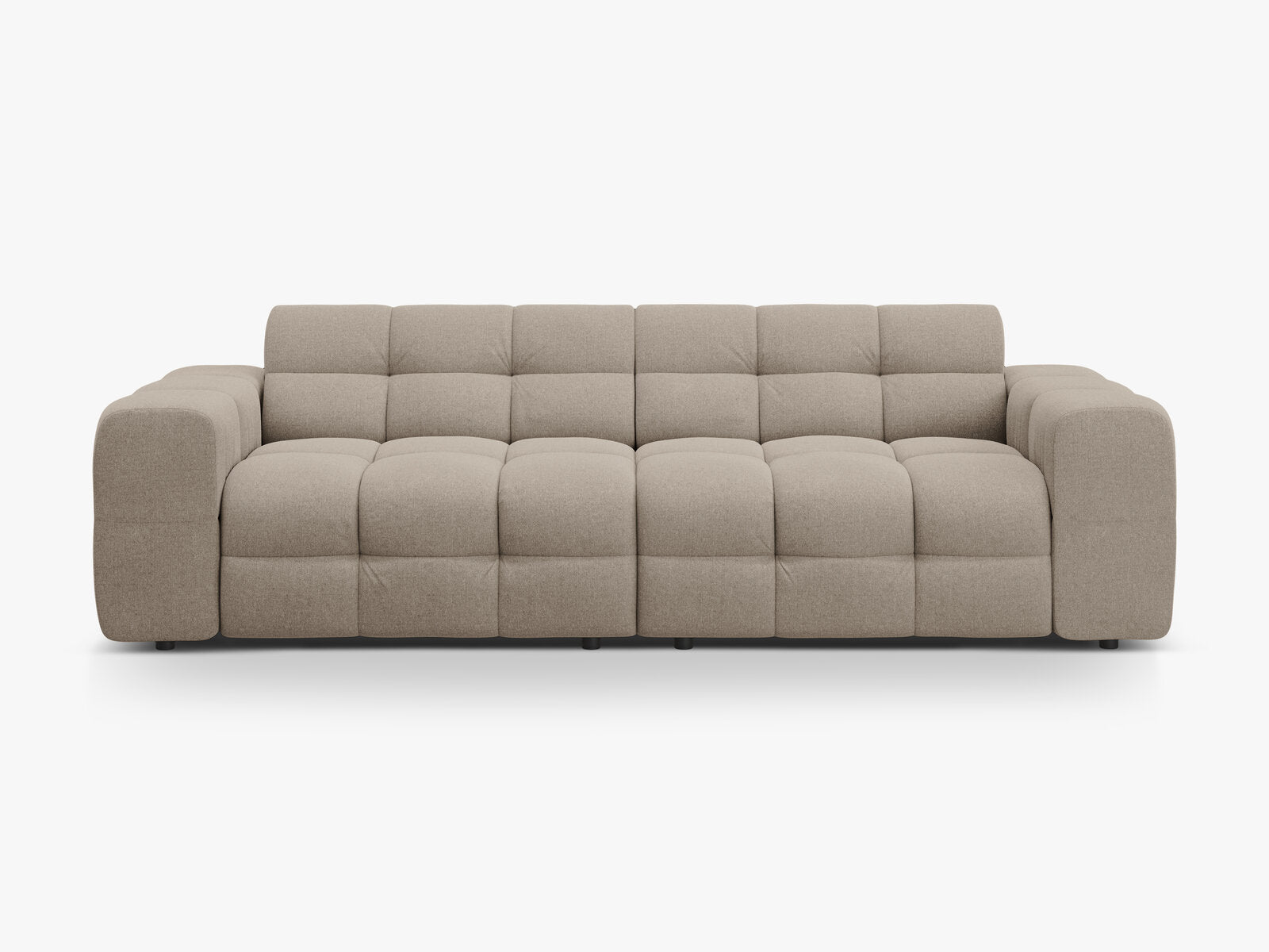 Micadoni Sofa Kendal 4-Sitzer Strukturierter Stoff Dunkelbeige