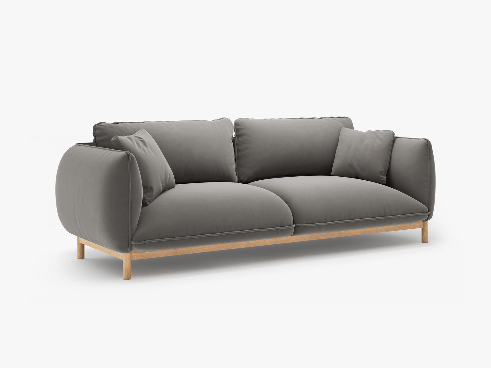 Micadoni Ada Sofa 3-Sitzer Samt Casino Grau
