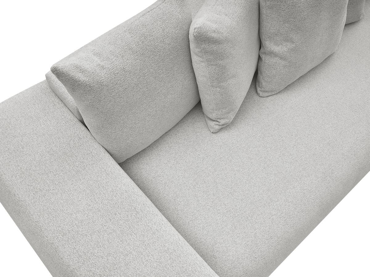 Bobochic Voltaire Schlafsofa 4-Sitzer mit Bettkasten und Pouf Melange-Stoff Hellgrau