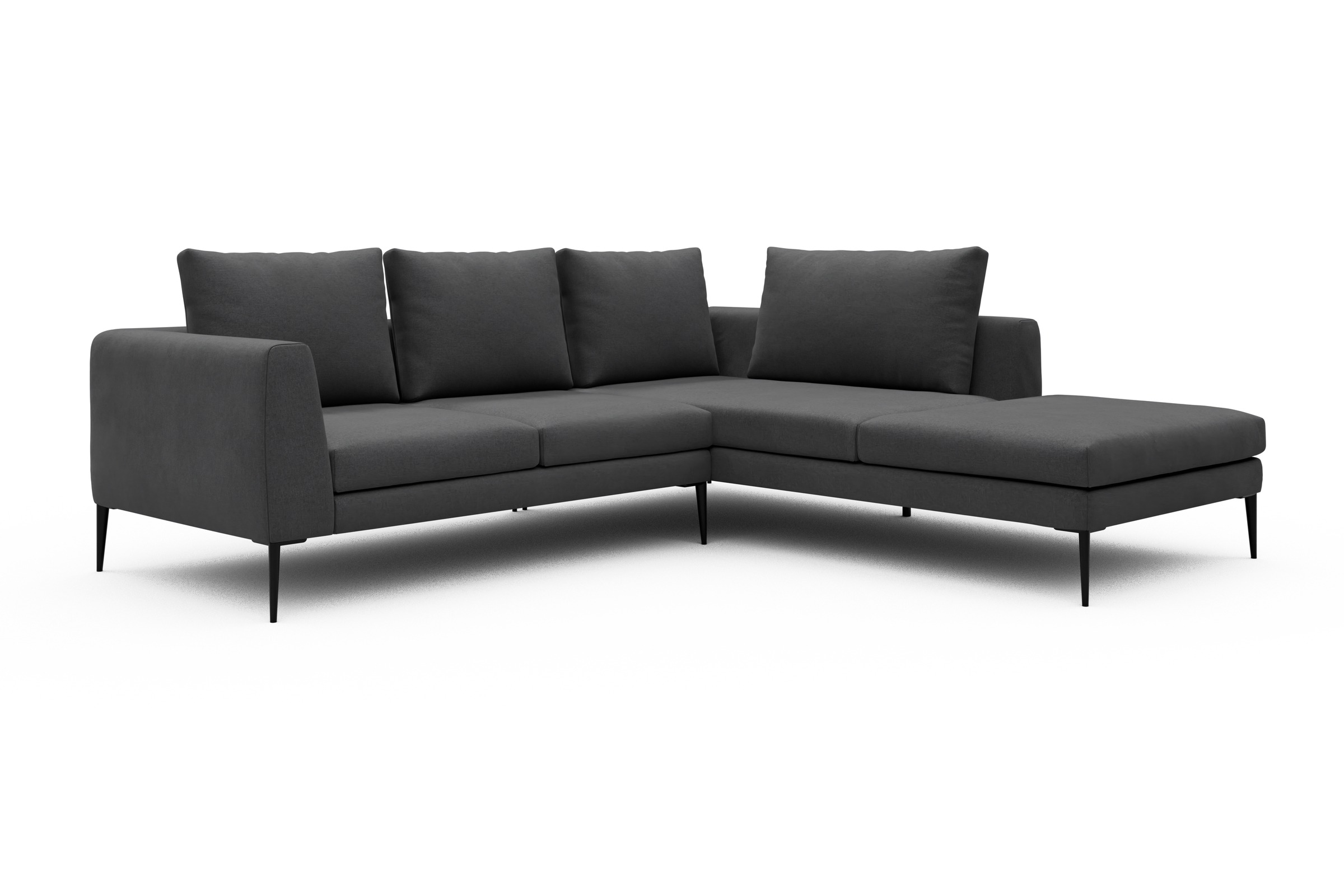 Ecksofa Paul Relax-Ecke rechts mit 2-Sitzer Satya-Zinc