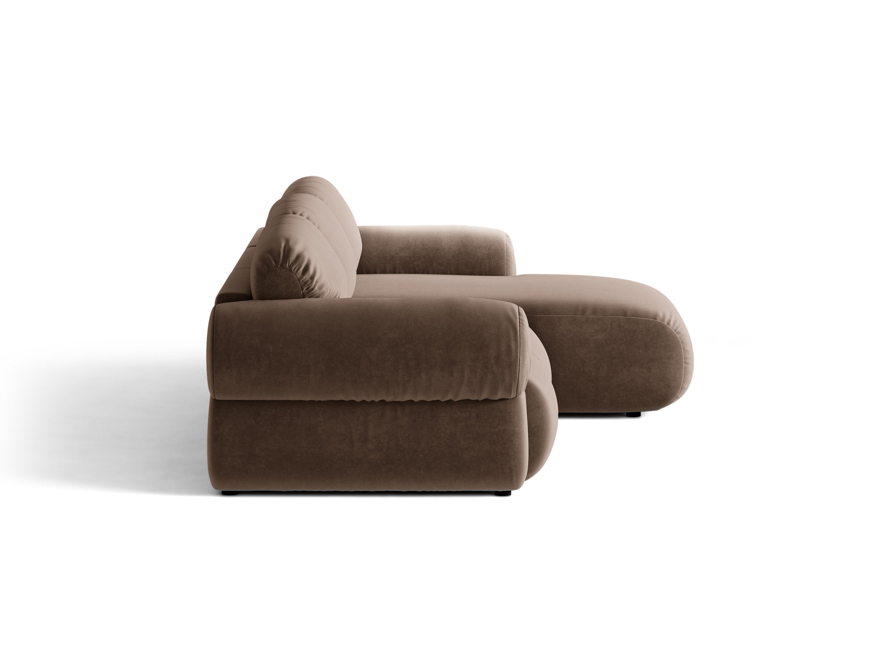 Micadoni Ophelia Ecksofa 6-Sitzer Rechts Samt Salvador Schokolade