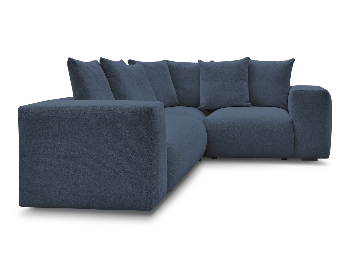 Bobochic Voltaire Ecksofa 268 × 214 cm Melange-Stoff Dunkelblau Ecke rechts