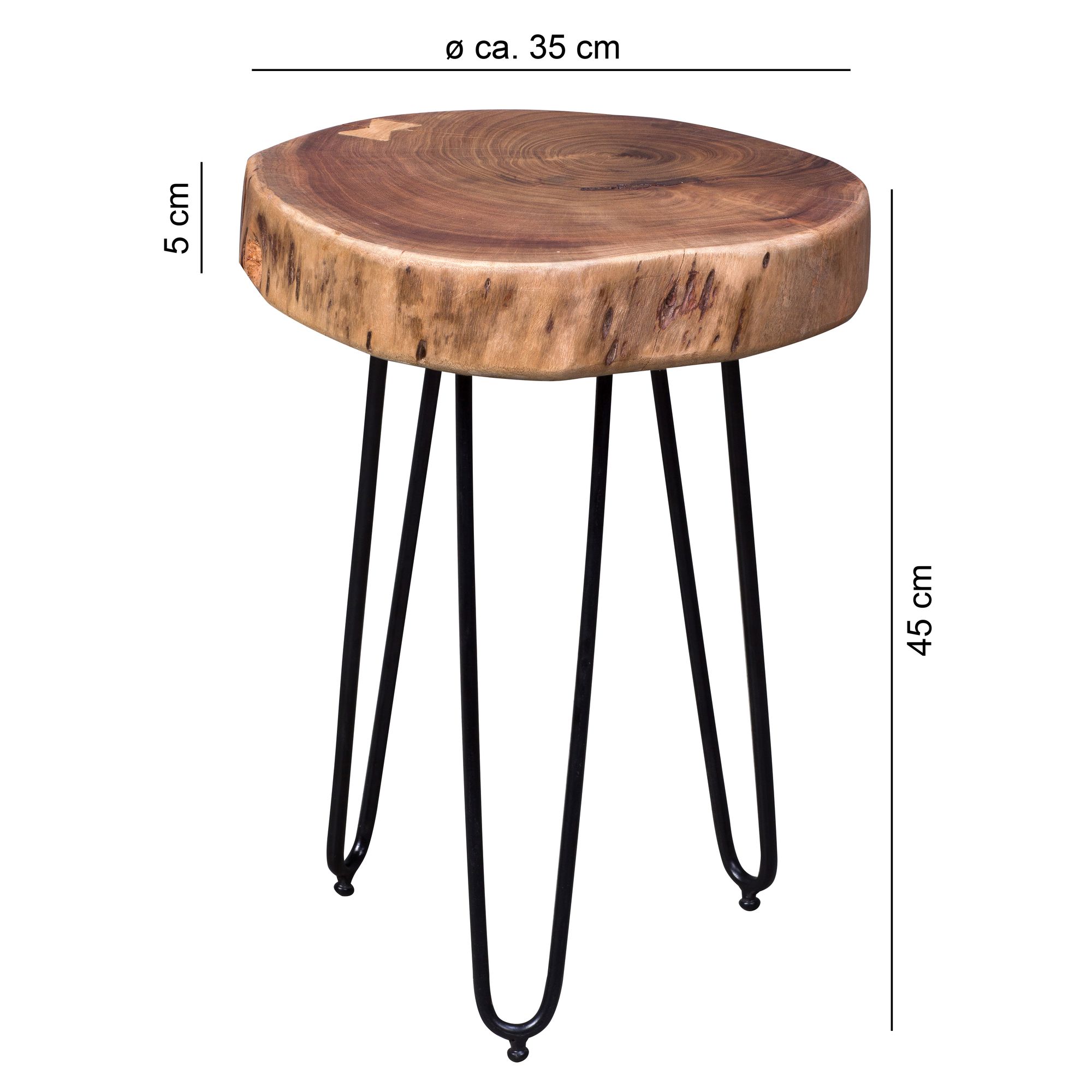 Beistelltisch Agdenes Massivholz Akazie Höhe 45 cm