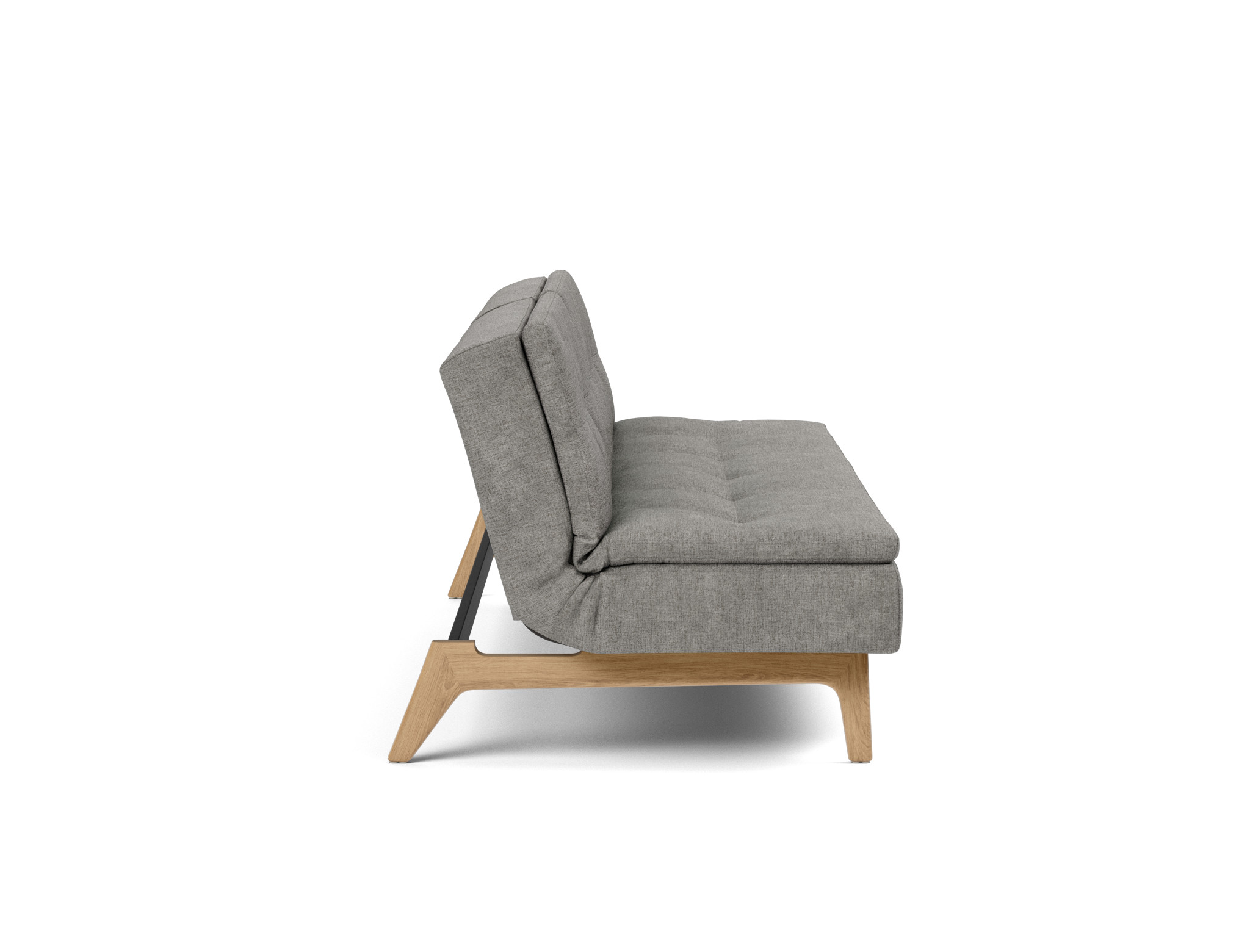 Schlafsofa Dublexo Flachgewebe Avella 282-Warm-Grey Beine Eiche