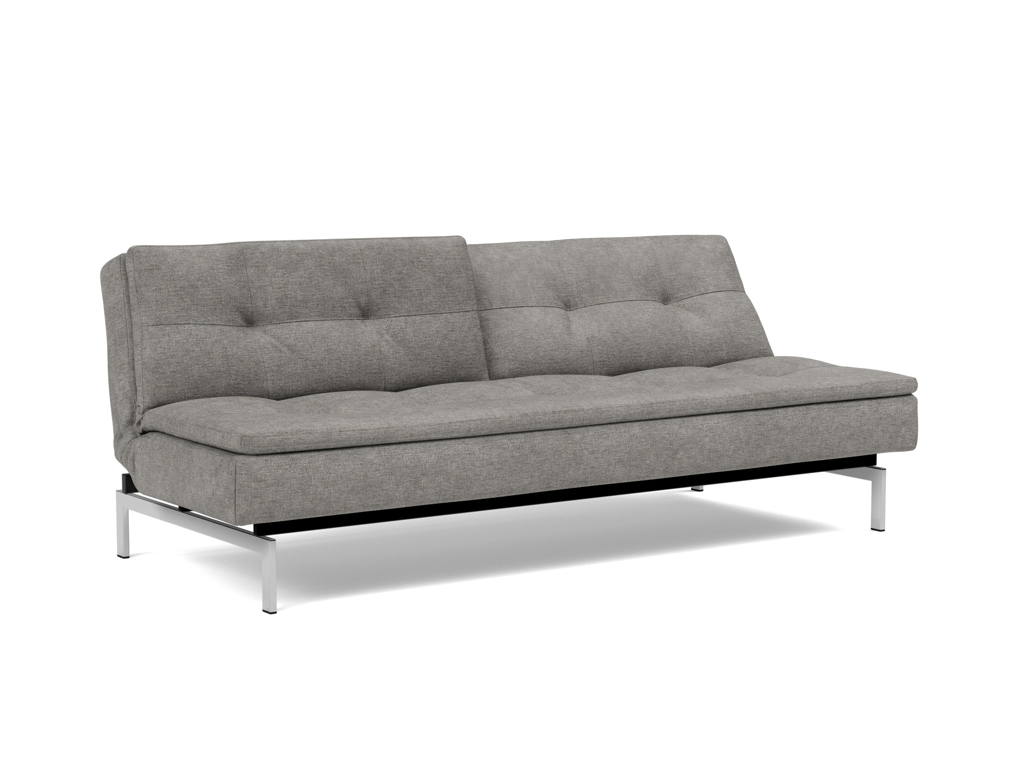 Schlafsofa Dublexo Flachgewebe Avella 282-Warm-Grey Beine Chrom