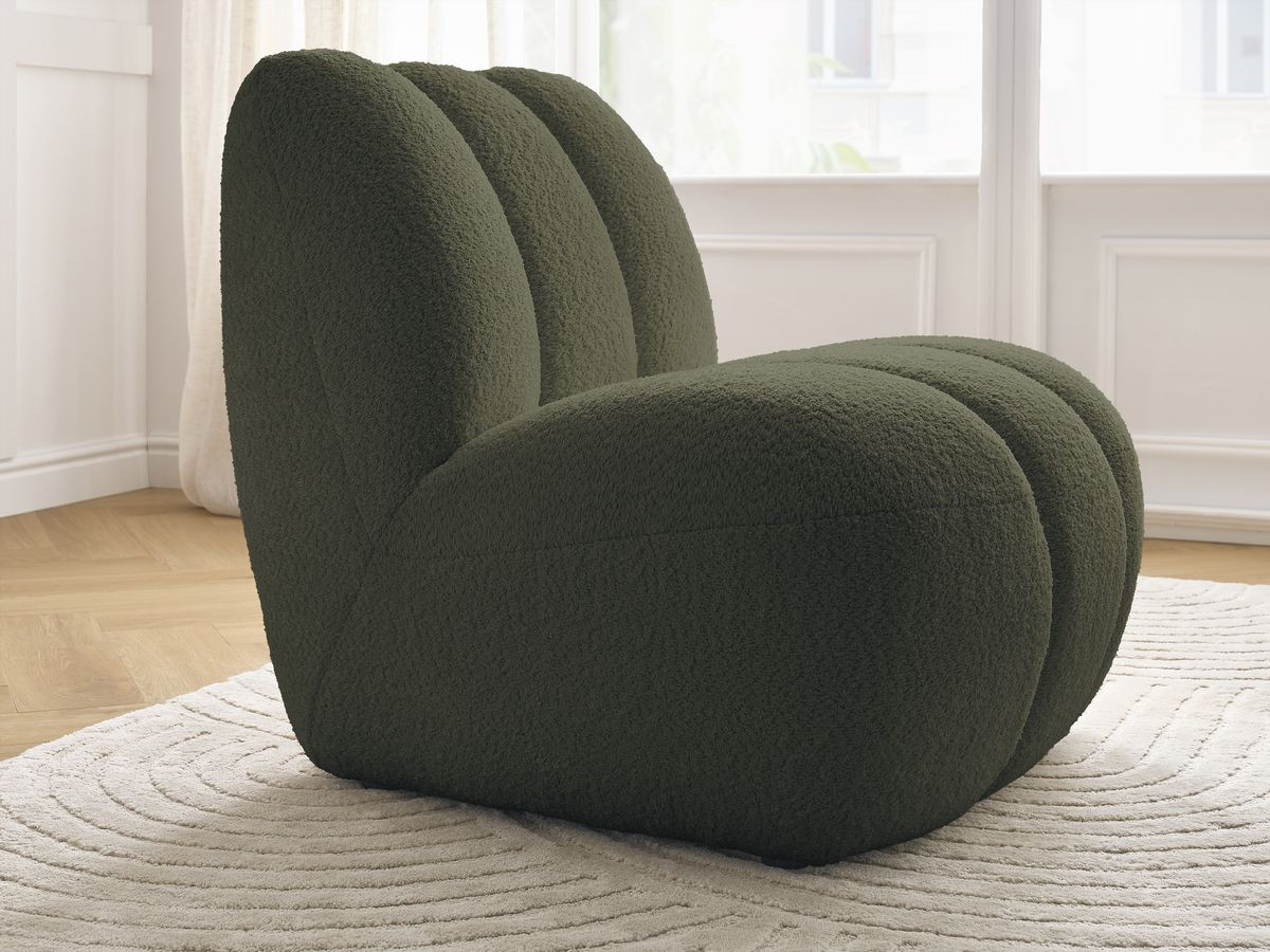 Bobochic Janissaire Sessel 81 × 90 cm Bouclé-Stoff Grün