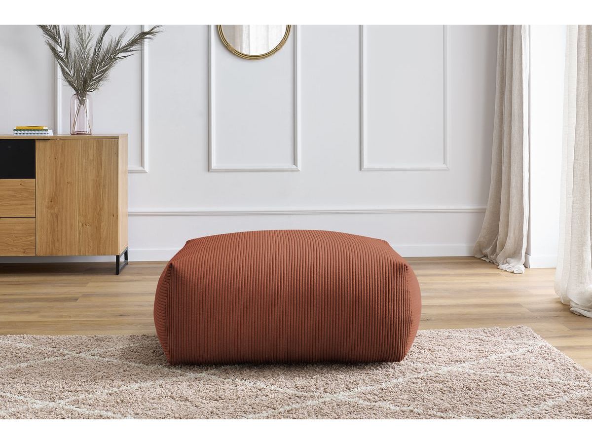 Bobochic Voltaire Pouf 106 × 90 cm Cordsamt Orange
