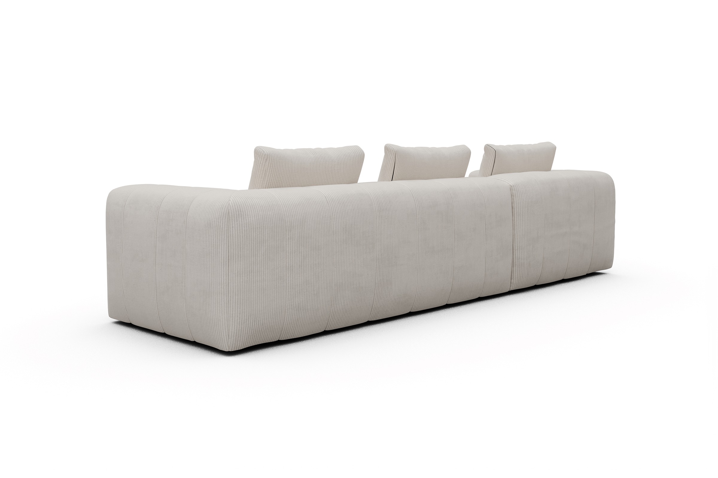 Ecksofa Hugo 2,5-Sitzer Armlehne rechts mit Chaiselongue Corduroy-Ivory