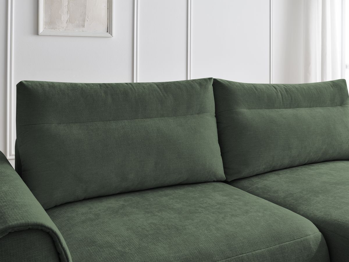 Bobochic Aden Ecksofa 246 × 152 cm Stoff Grün Ecke rechts