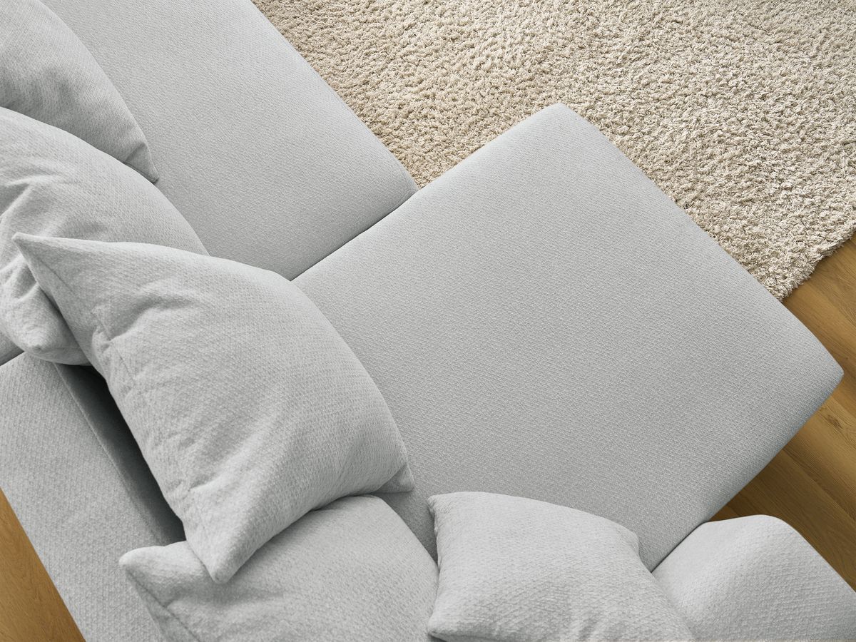 Bobochic Sidonie Wohnlandschaft Melange-Stoff Hellgrau