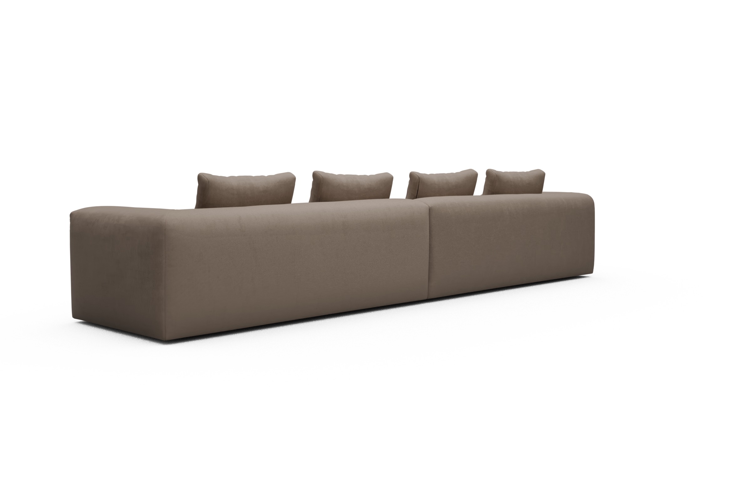 Sofa Modulares XXL Sofa Fred 5-Sitzer Cordufine-Biege