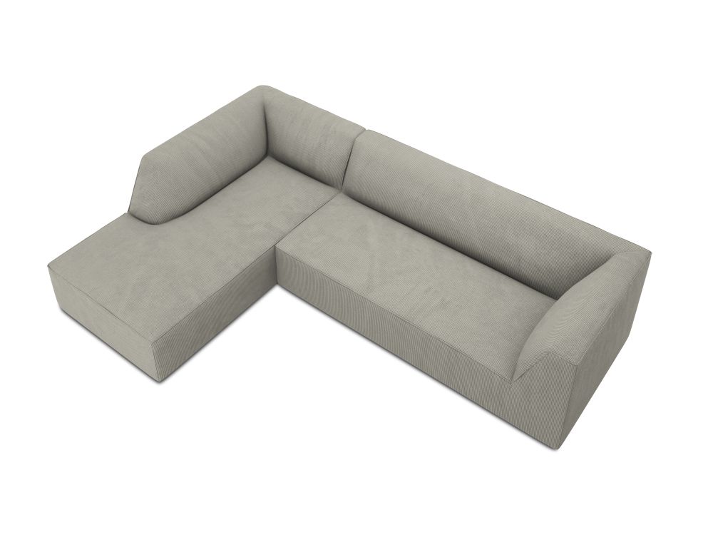 Cosmopolitan Design Ecksofa Siena 4-Sitzer Kord Scala Hellgrau Links