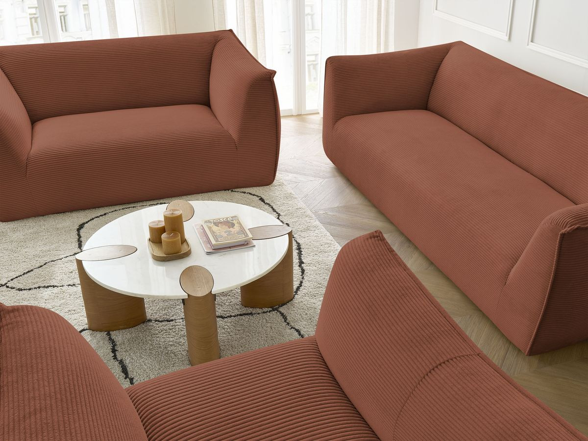 Bobochic Giorgia Sofa 5-Sitzer 534 × 100 cm Cordsamt Orange