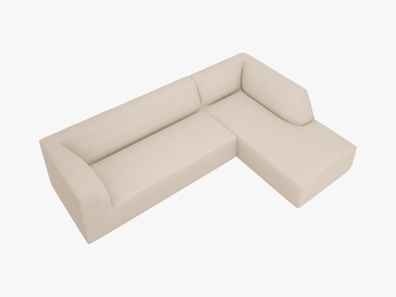 Micadoni 4-Sitzer Modular Sofa Ruby Rechts Strukturierter Stoff Ottawa Beige