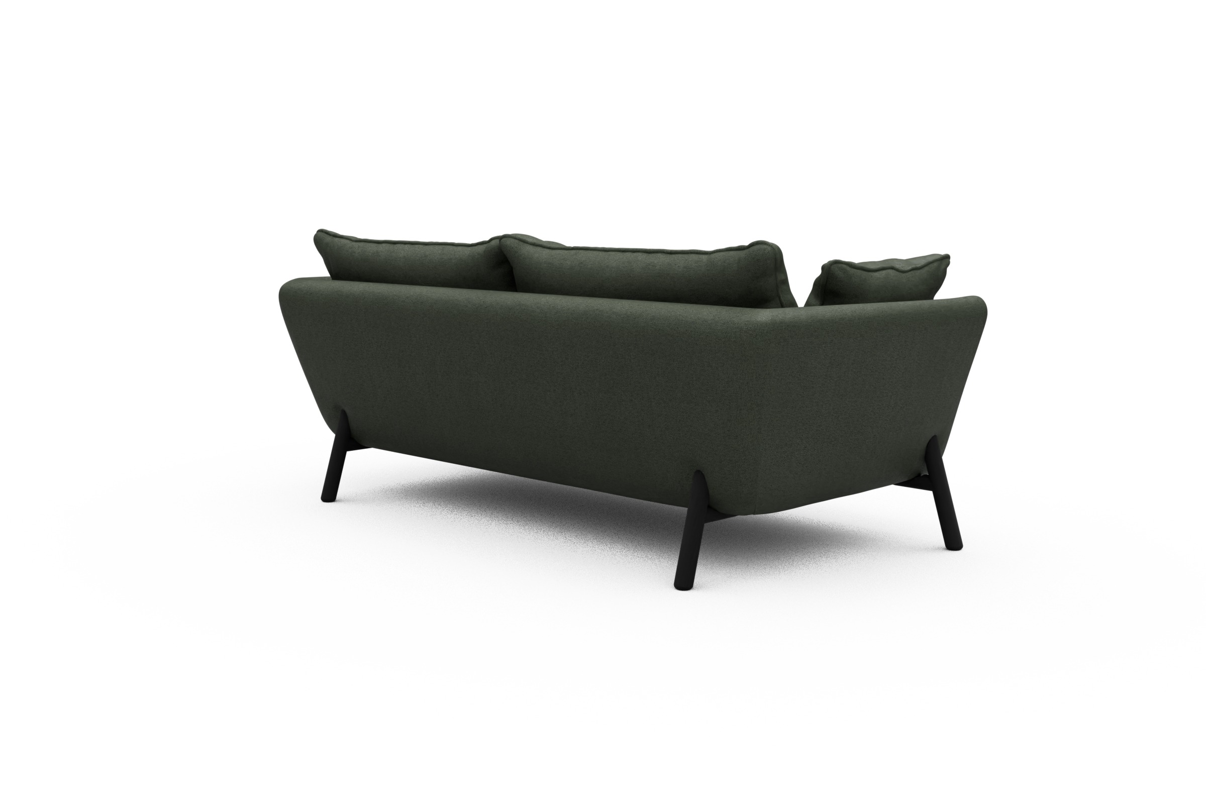 Sofa Emil PREMIUM 2-Sitzer Beinfarbe Eiche Schwarz Denari-Forest-Green