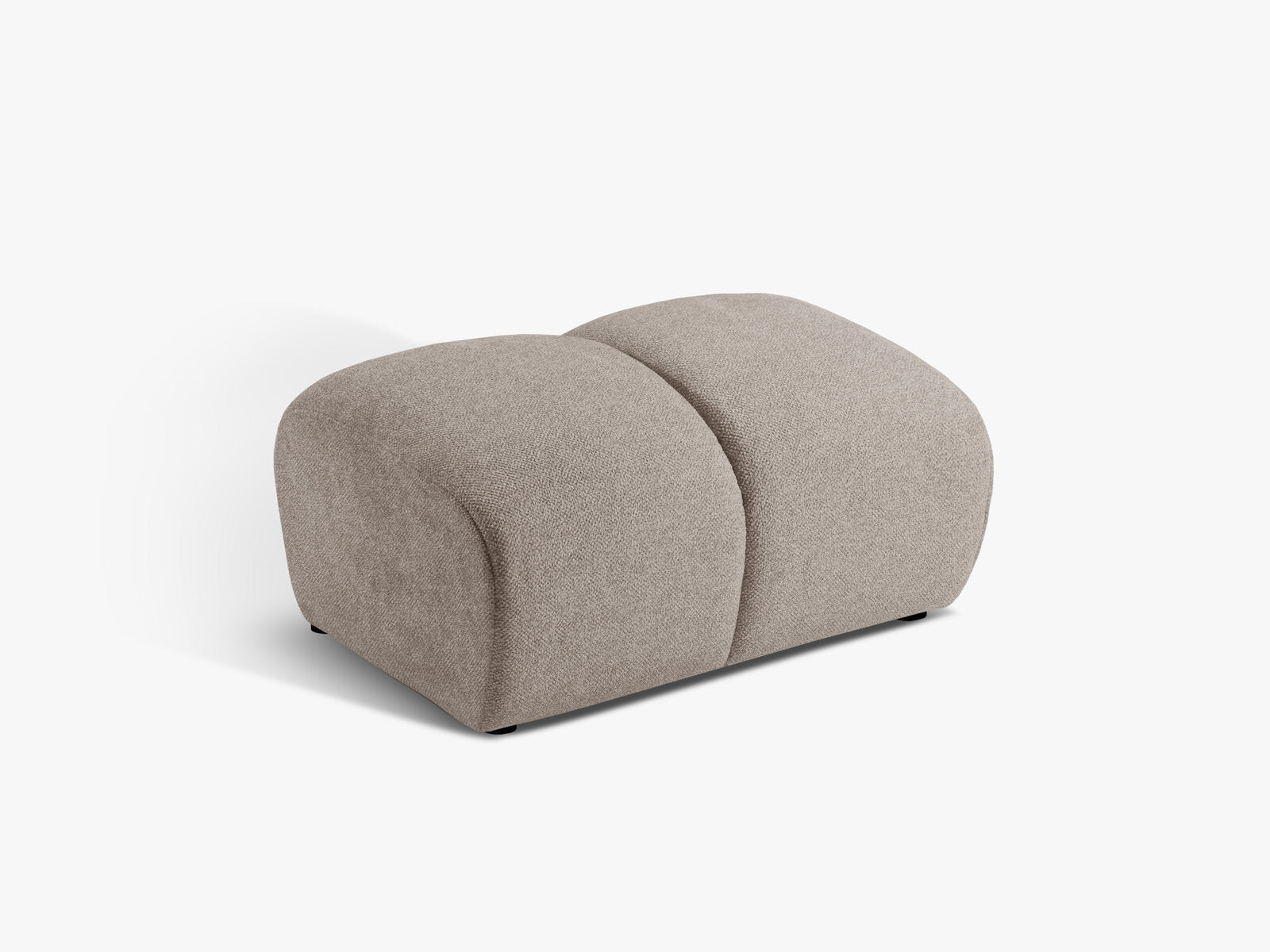 Micadoni Hocker Diana Strukturierter Samtstoff Dunkelbeige