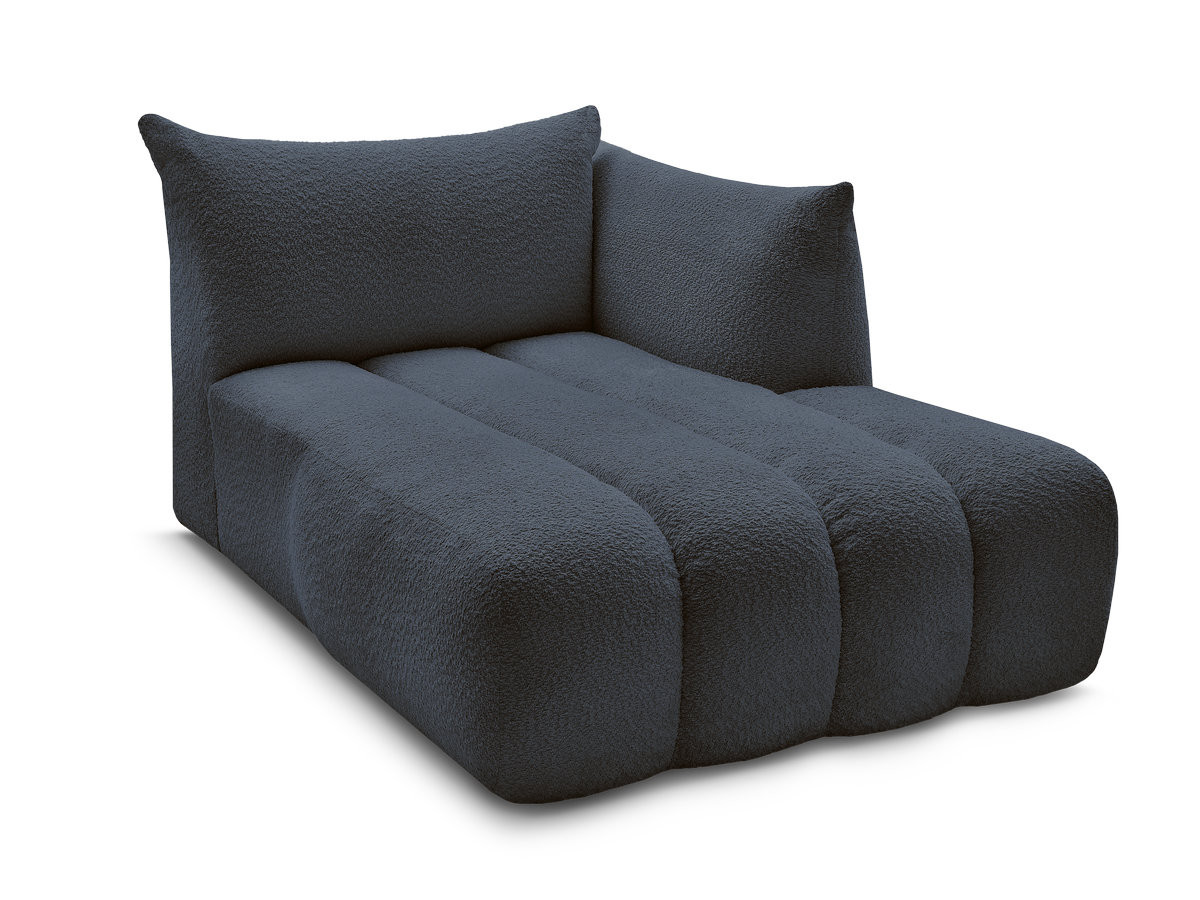 Bobochic Azra Méridienne-Modul Bouclé-Stoff Dunkelblau Ecke rechts
