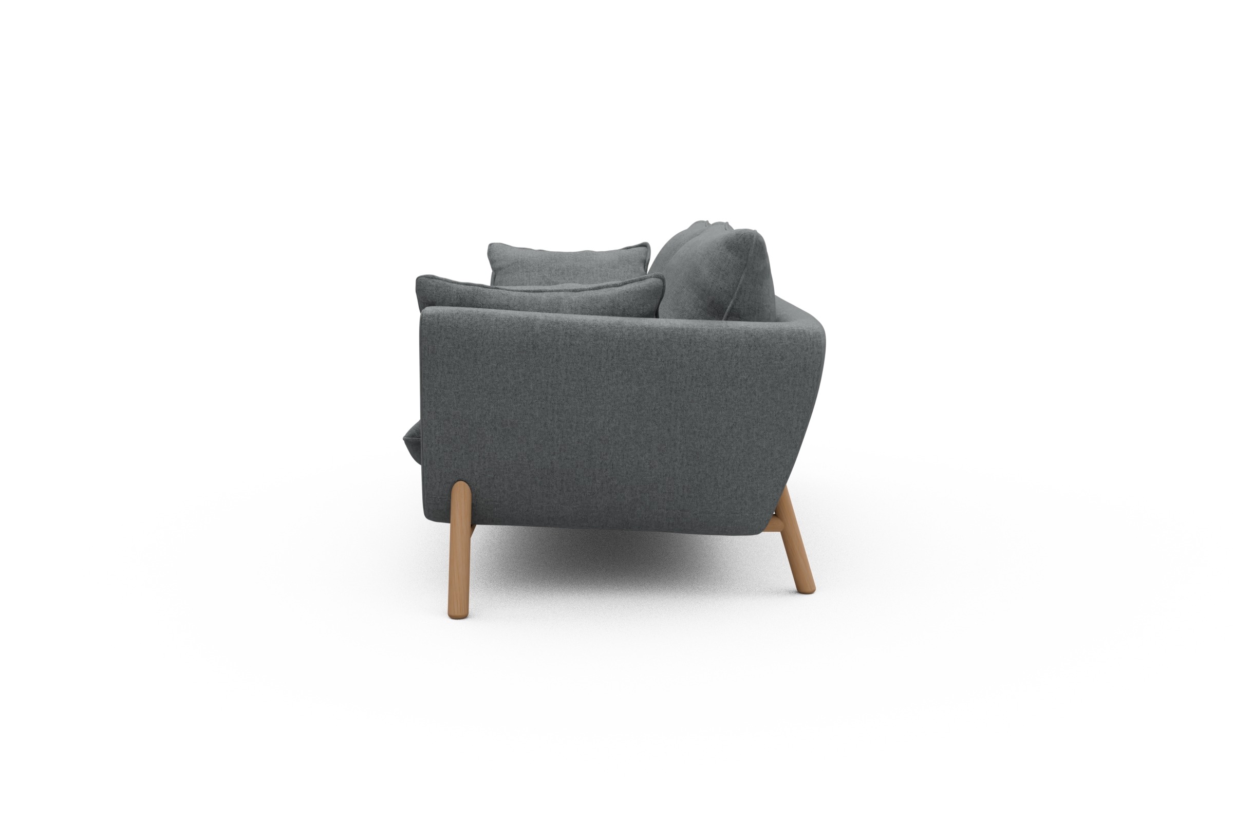 Sofa Emil 2-Sitzer Beinfarbe Eiche Natur Casone-Gravel-Grey