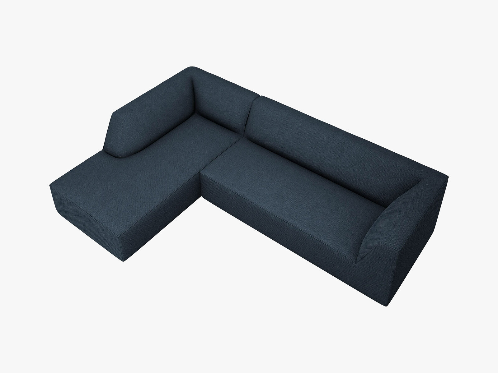 Micadoni 4-Sitzer Modular Sofa Ruby Links Strukturierter Stoff Ottawa Marineblau