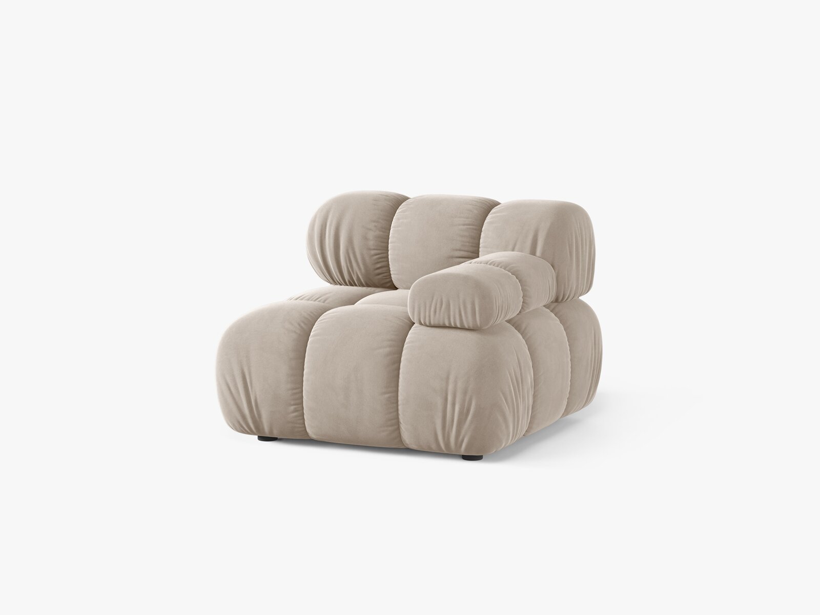 Micadoni Eckmodul Bellis Rechts Samt Bluvel Dunkelbeige