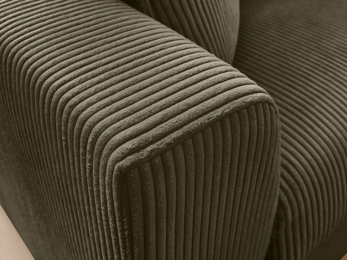 Bobochic Augustin Schlafsofa 3-Sitzer Cordsamt Hellgrün, Liegefläche 140 × 200 cm