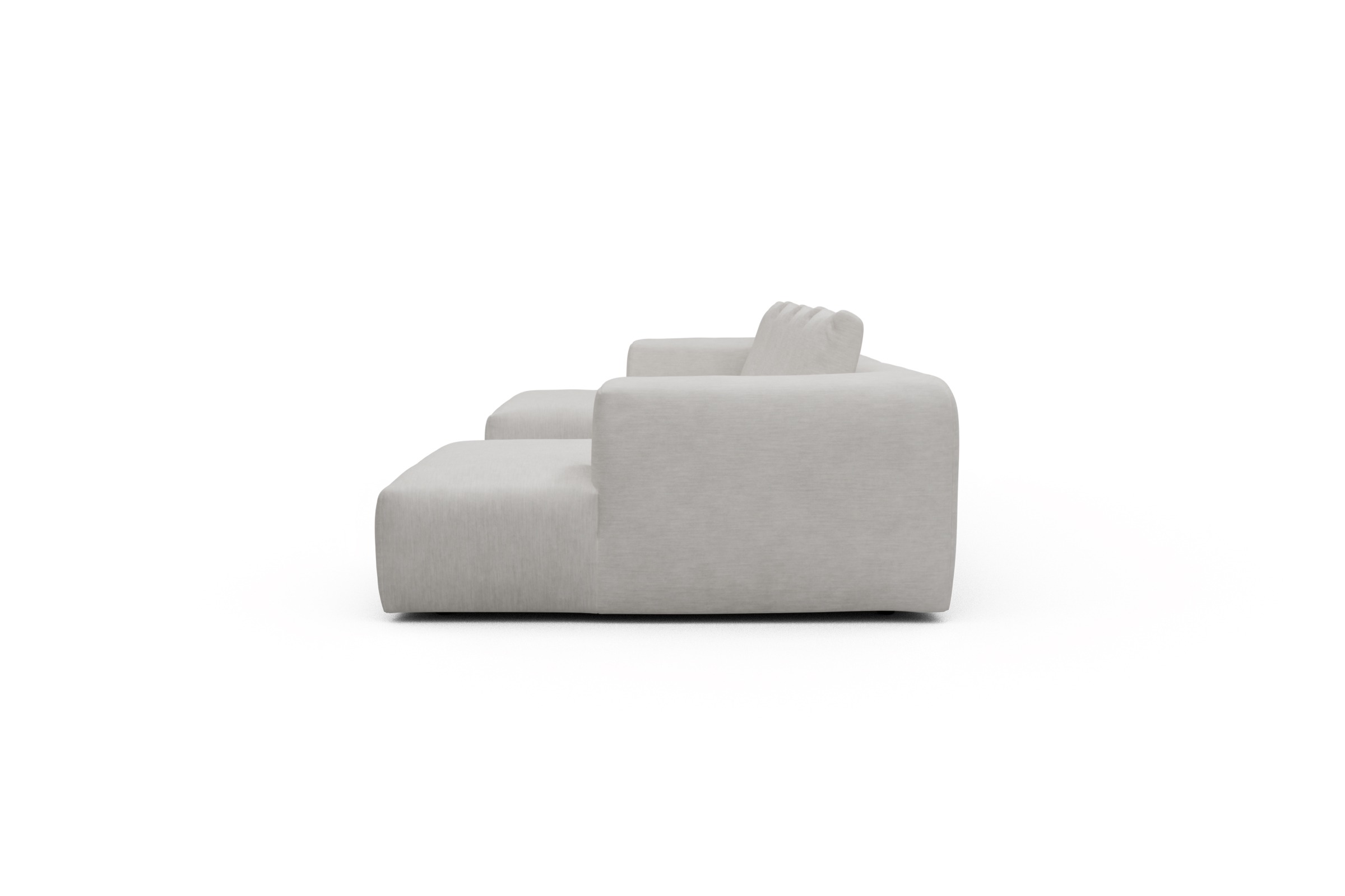 Wohnlandschaft Fred mit 2-Sitzer und Chaiselongue beidseitig Vivus-Dusty-Off-White