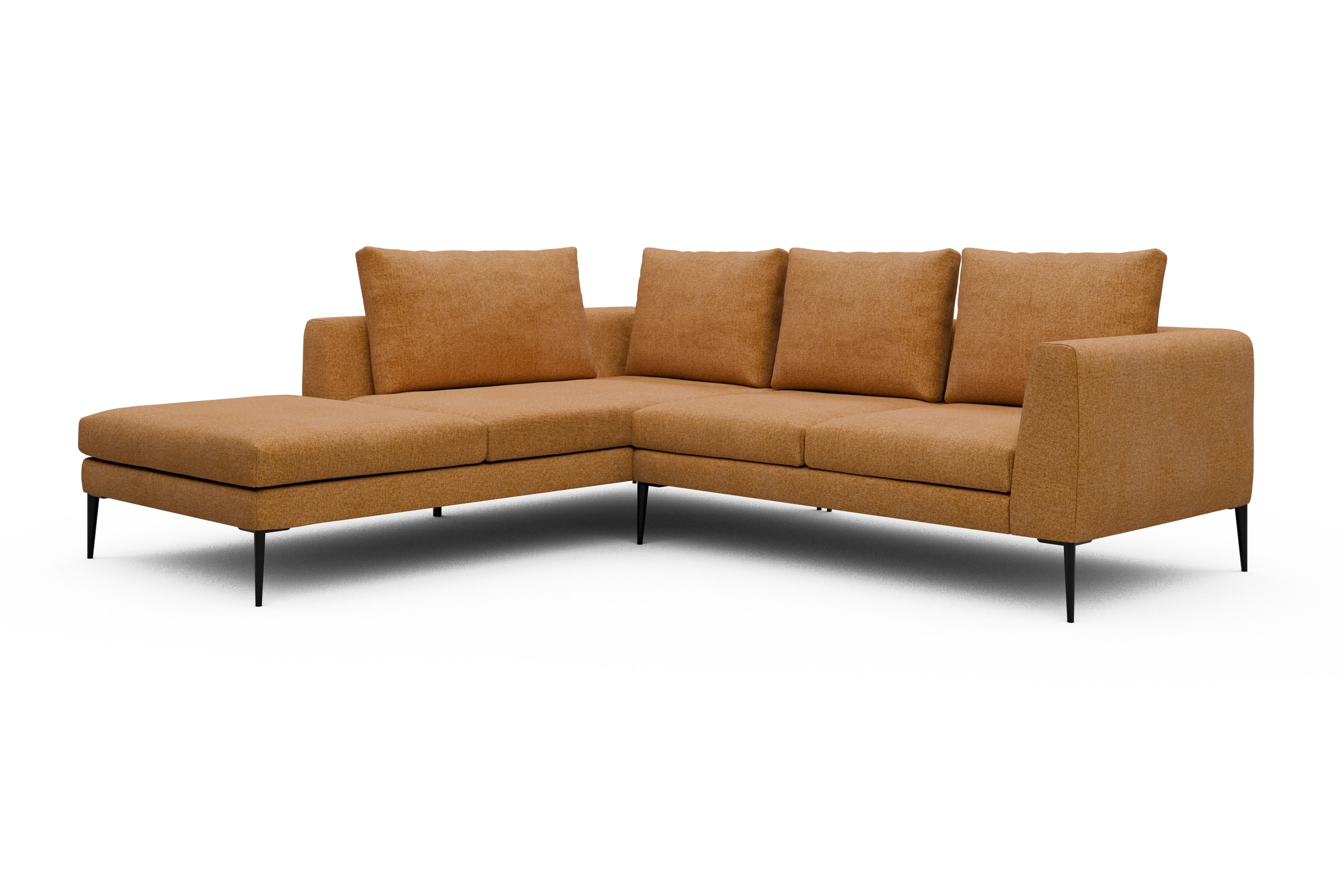 Ecksofa Paul Relax-Ecke links mit 2-Sitzer Casone-Warm-Yellow