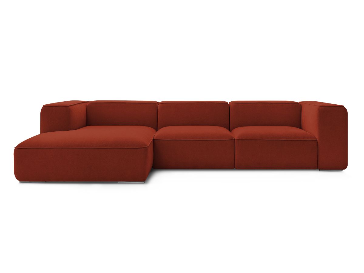 Bobochic Zephyr Ecksofa 349 × 165 cm Strukturstoff Orange Ecke links