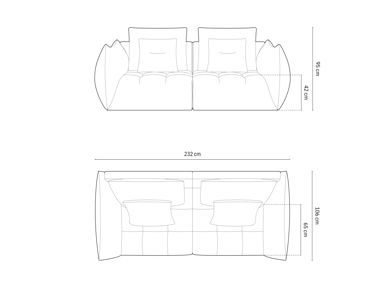 Micadoni Sofa Bloom 3-Sitzer Strukturierter Stoff Grau