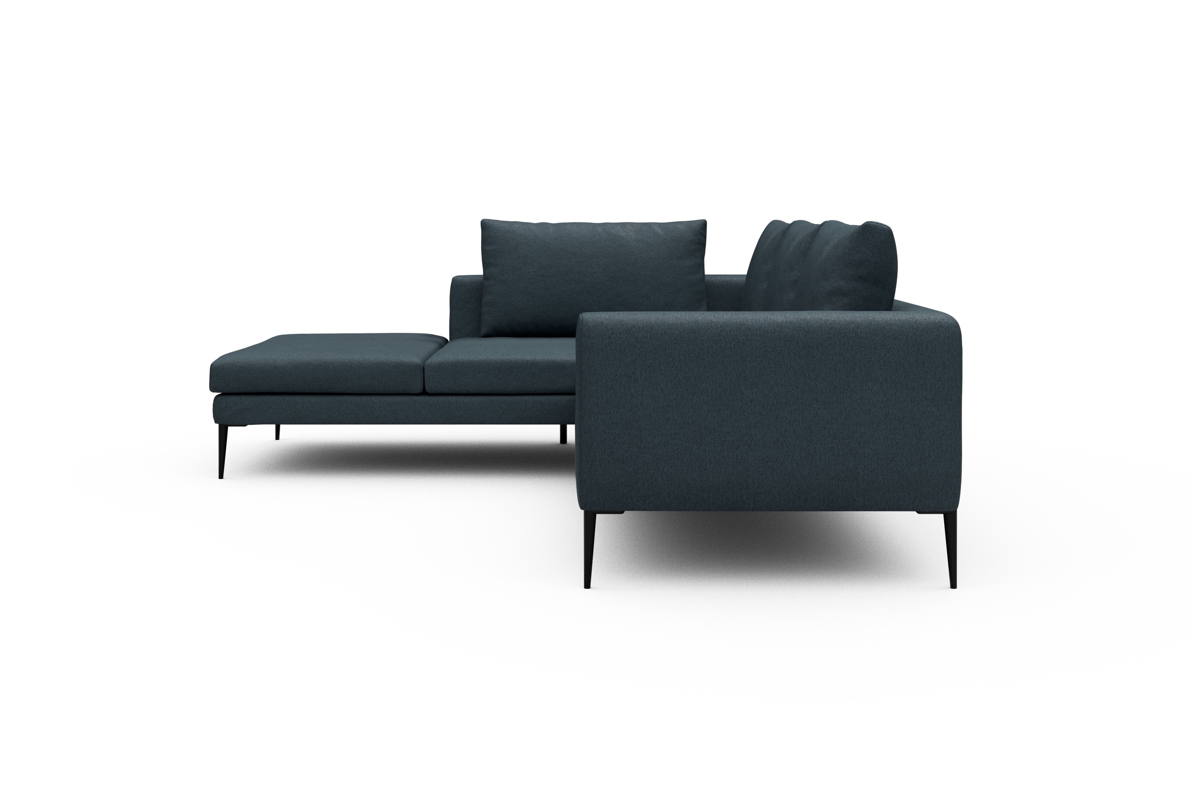 Ecksofa Paul Relax-Ecke links mit 2-Sitzer Denari-Royal-Blue