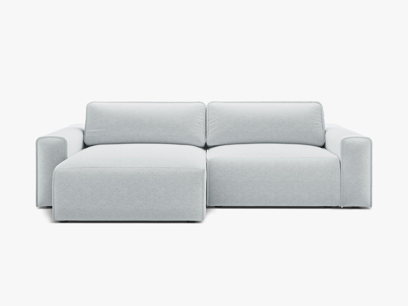 Micadoni Ecksofa Victor 3-Sitzer mit Schlaffunktion Links Strukturierter Stoff Hellgrau