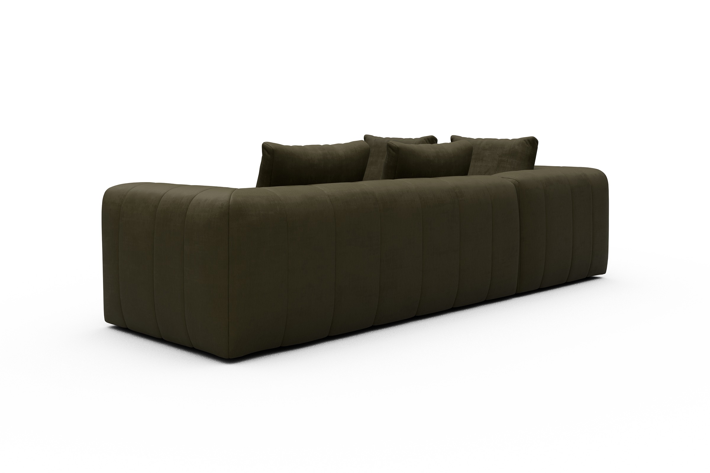 Ecksofa Hugo 2x 2,5-Sitzer Armlehne rechts Cordufine-Pine-Green