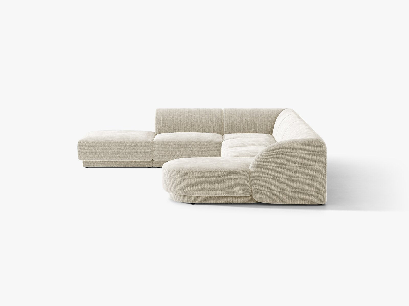 Micadoni Panorama-Ecksofa Miley 6-Sitzer Chenille Eden Helles Beige Links