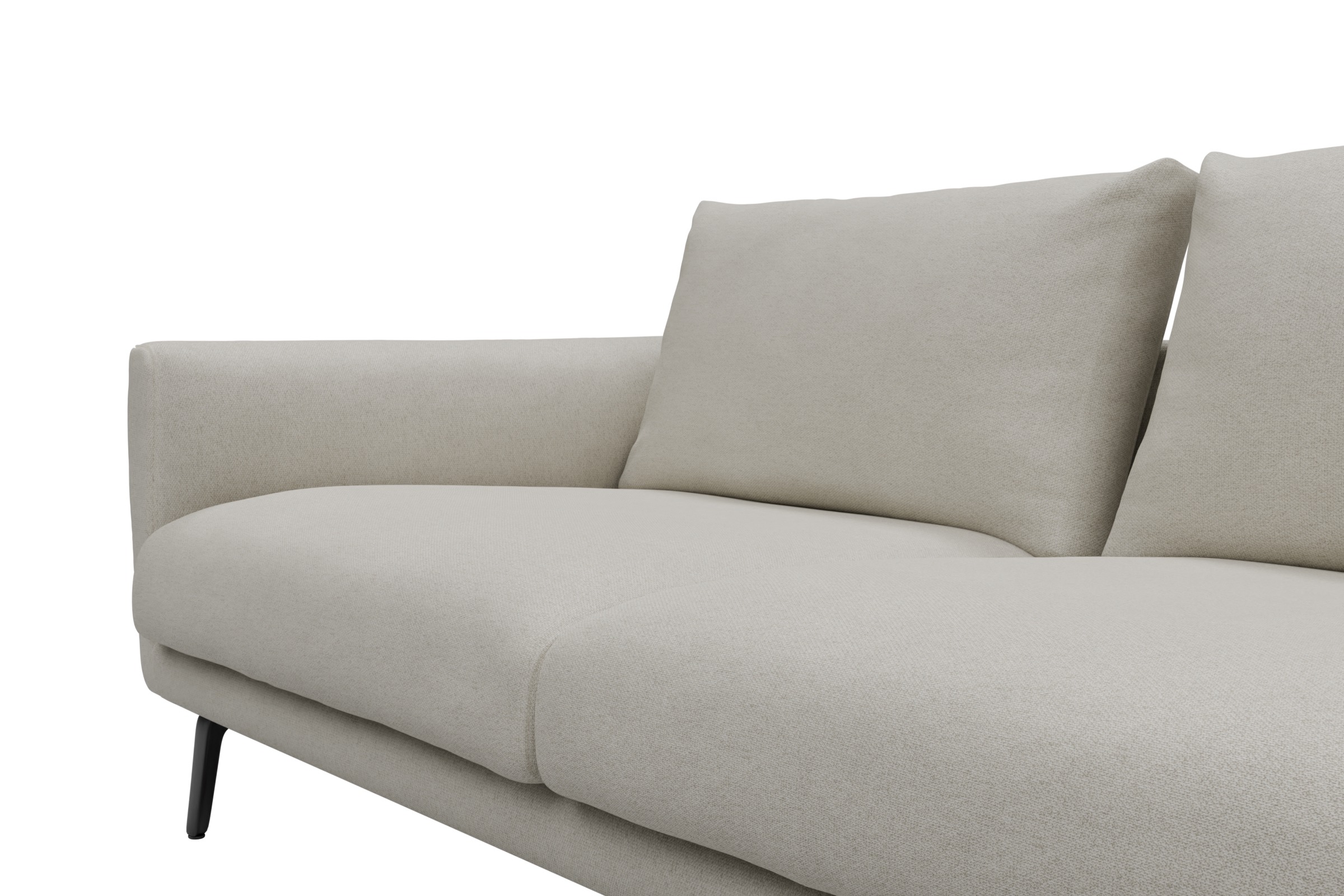 Ecksofa Karl Chaiselongue rechts mit 2,5-Sitzer Denari-Clean-Beige