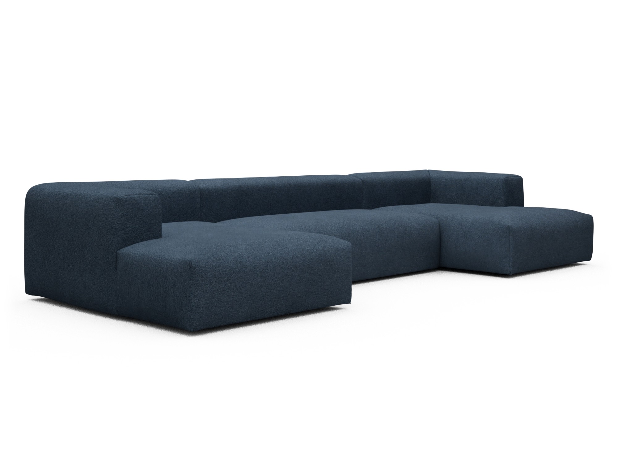 Skandi Home Wohnlandschaft Fred mit 2-Sitzer und Chaiselongue beidseitig Boucle-Blue moebelfaktor