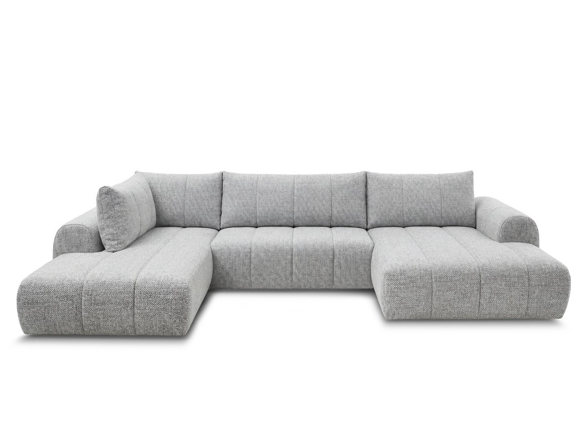 Bobochic Nesty Wohnlandschaft Melange-Stoff Hellgrau Ecke rechts