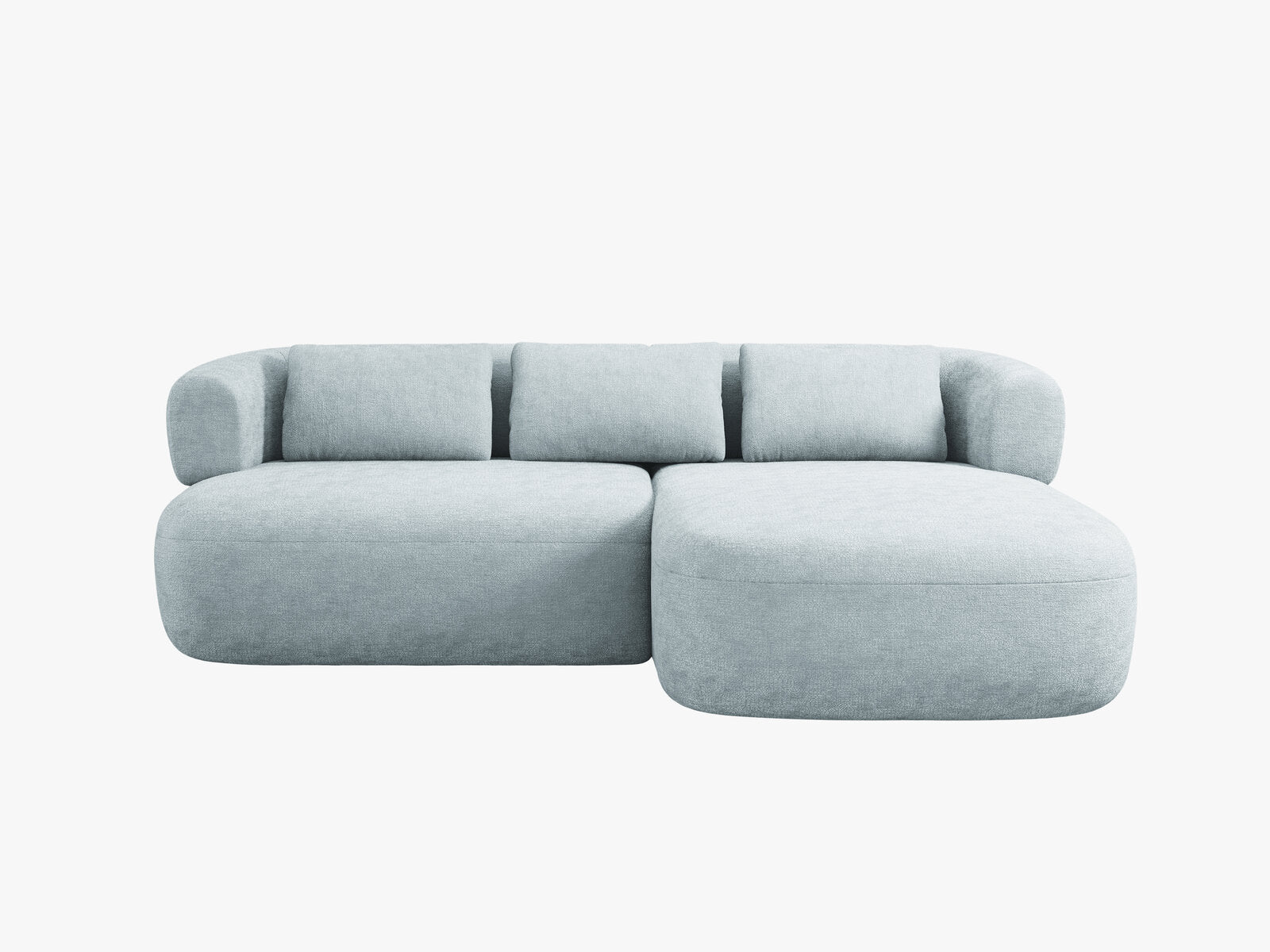 Micadoni 5-Sitzer Ecksofa Jenny Kleine Version Rechts Chenille Perfect Harmony Hellblau