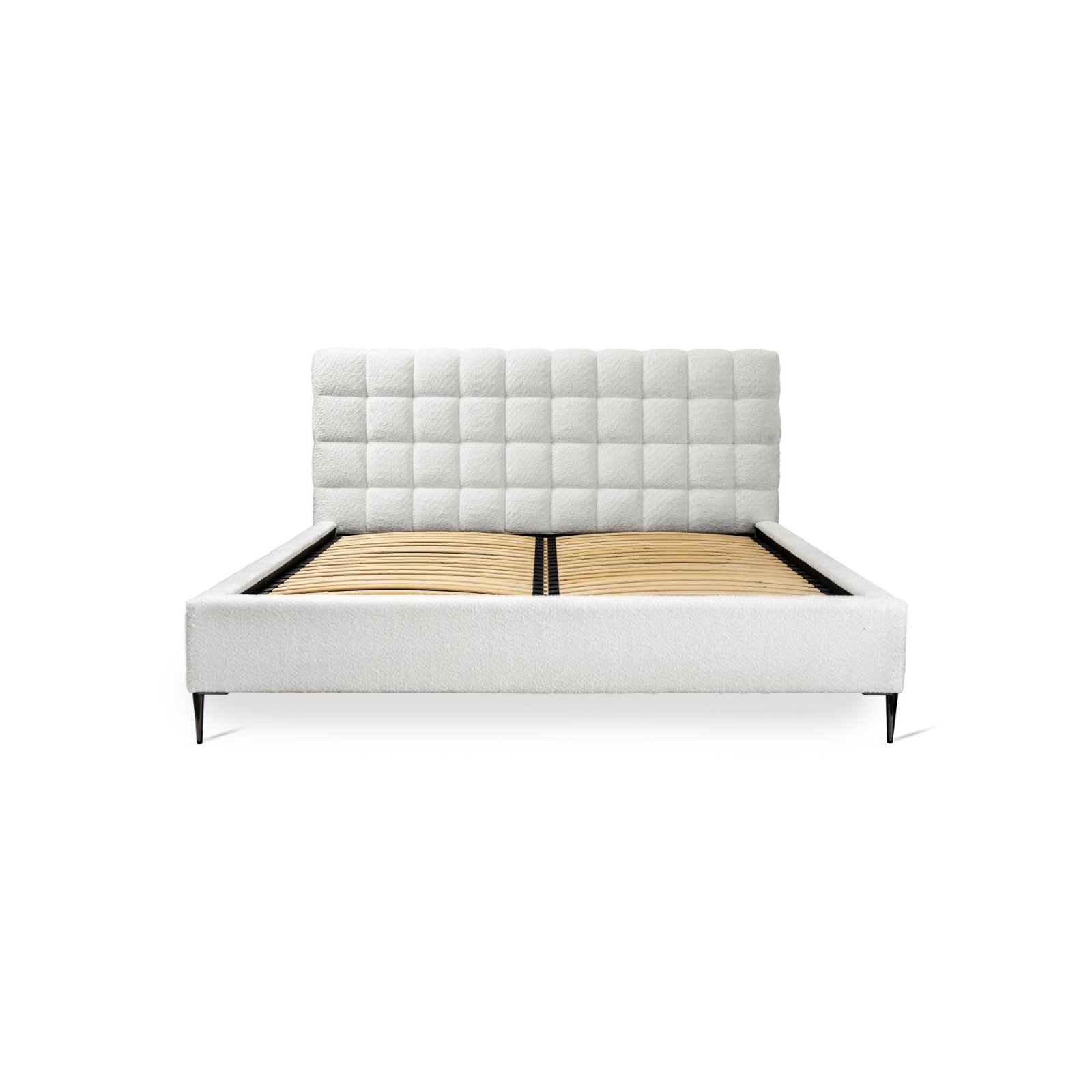Polsterbett Tano Boucle 160x200 mit Holzrahmen Euphoria 01 Ivory