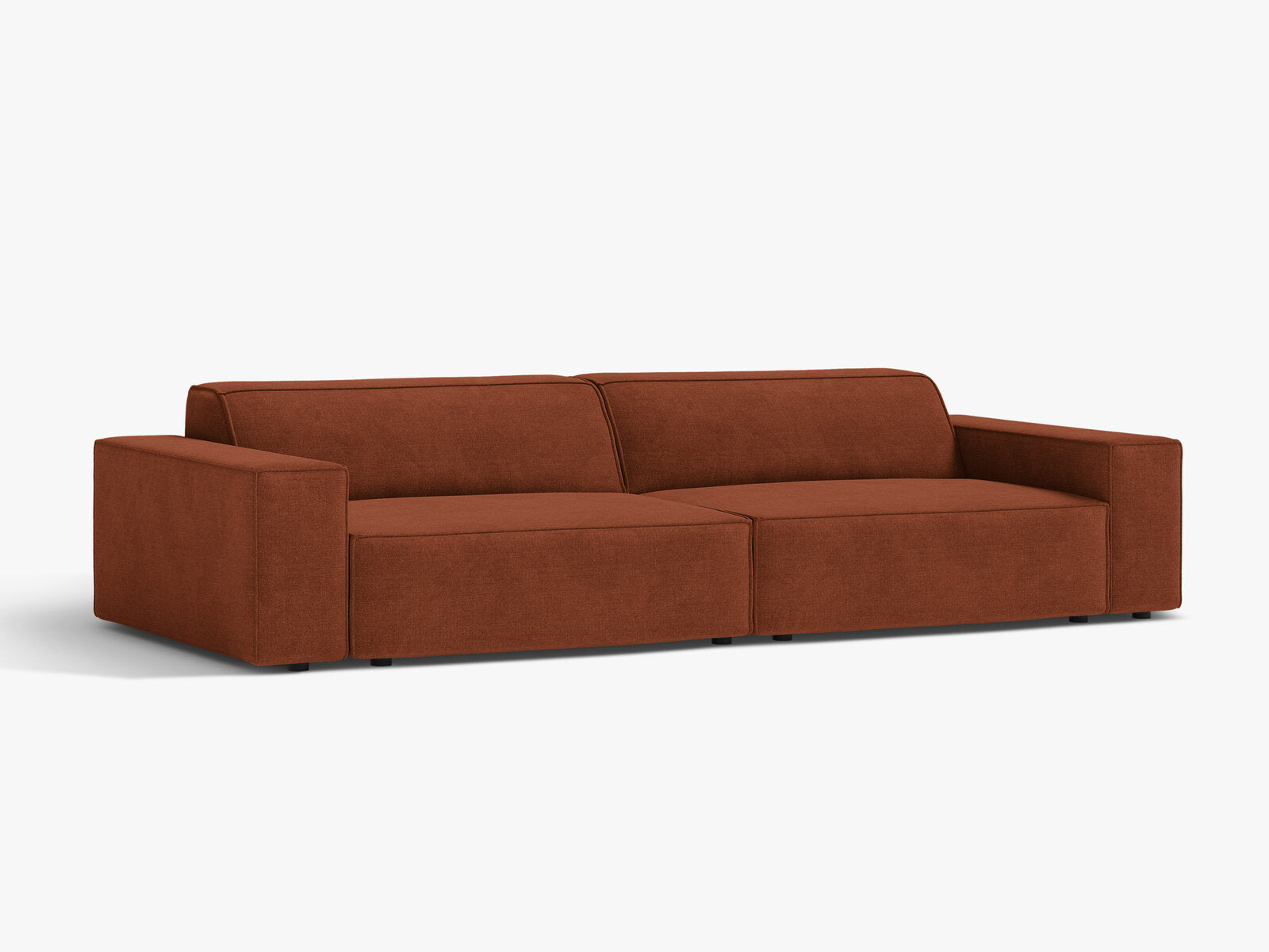 Micadoni Sofa Jodie 4-Sitzer Strukturierter Stoff Liberty Ziegel