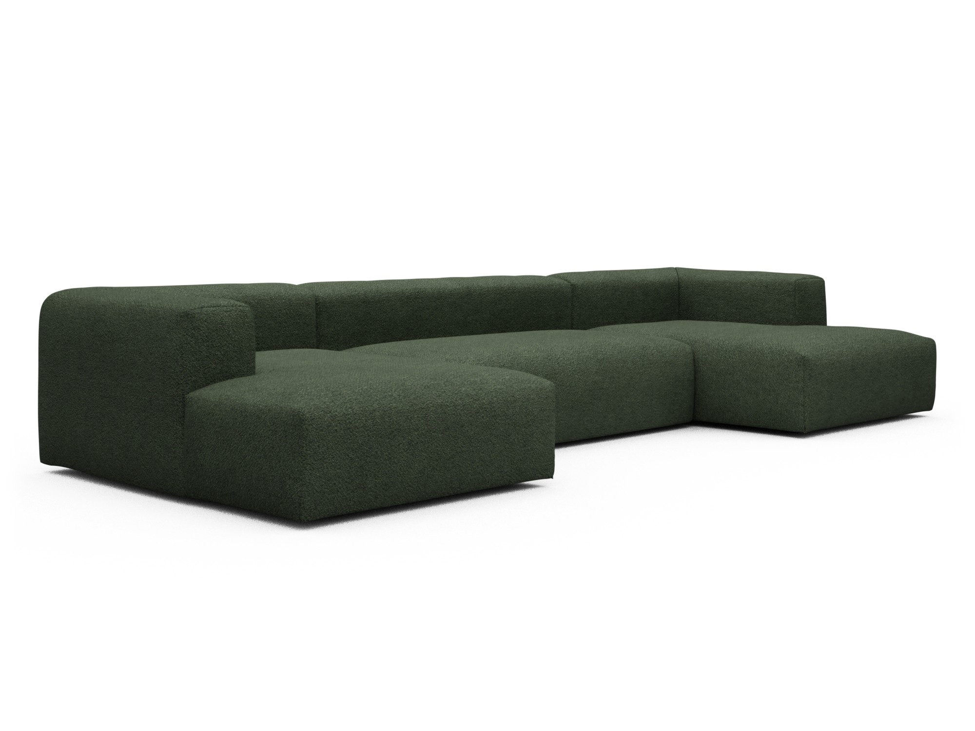 Skandi Home Wohnlandschaft Fred mit 2-Sitzer und Chaiselongue beidseitig Vanora-Deep-Green moebelfaktor