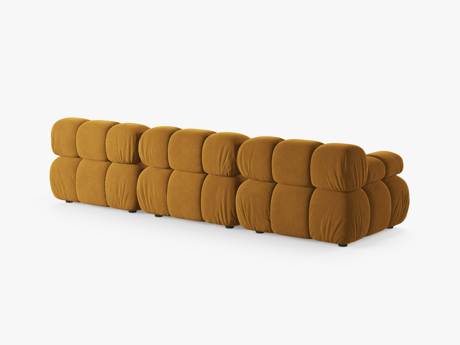 Micadoni Modulares Sofa Bellis 3-Sitzer Samt Bluvel Gelb