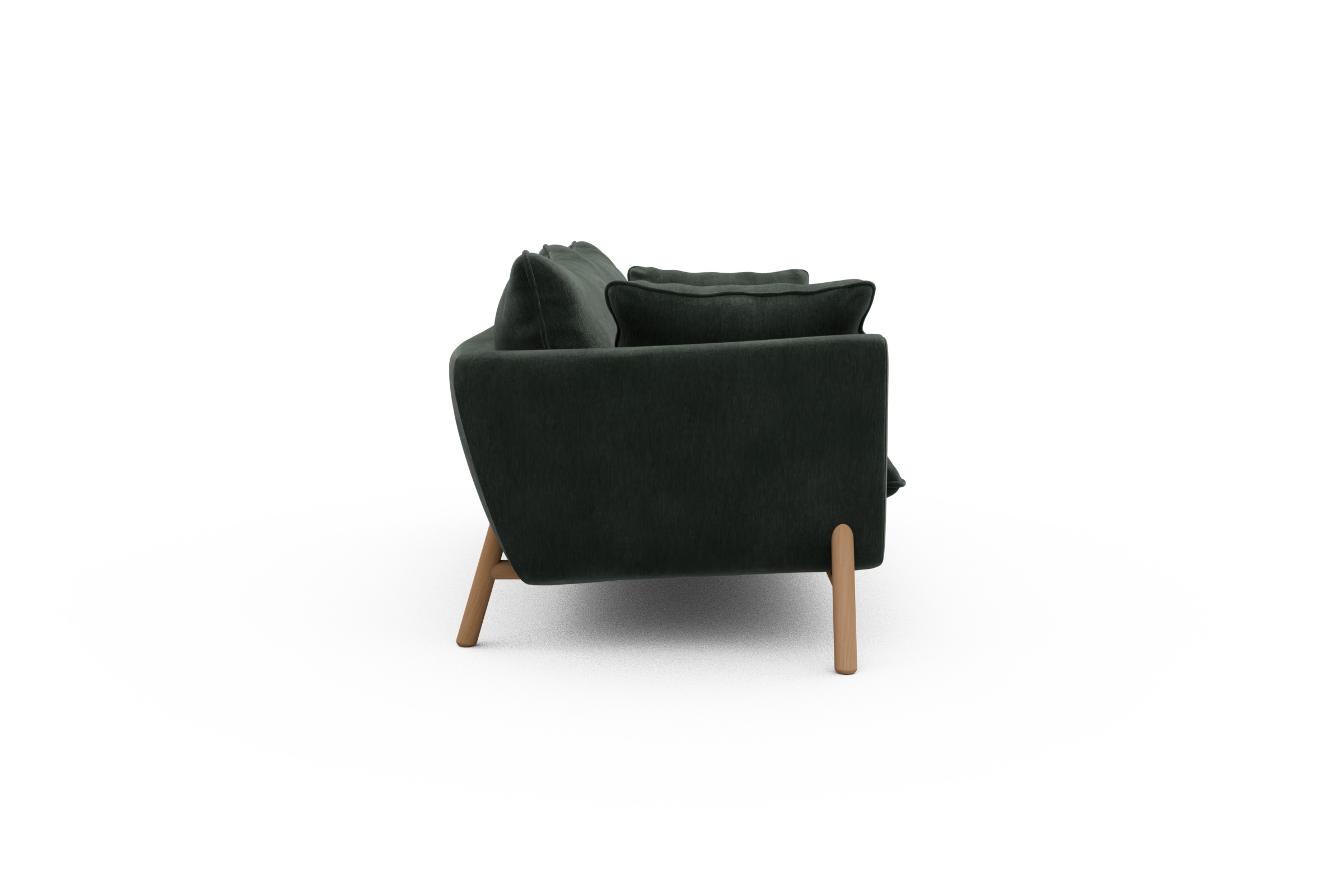 Sofa Emil PREMIUM 2-Sitzer Beinfarbe Eiche Natur Smooth-Laurel-Green