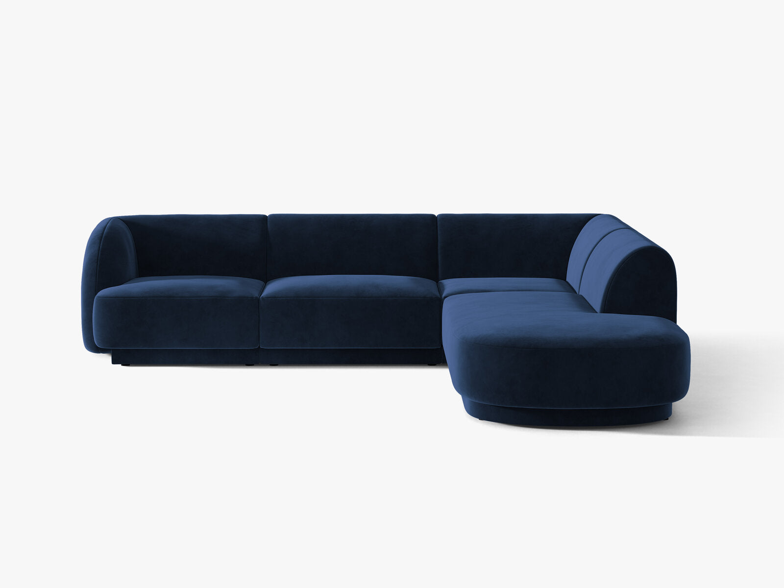 Micadoni Ecksofa Miley 6-Sitzer Rechts Samt Bluvel Königsblau