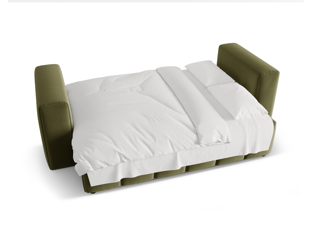 Cosmopolitan Design Schlafsofa Verona 3-Sitzer mit Bettkasten Samt Casino Hellgrün